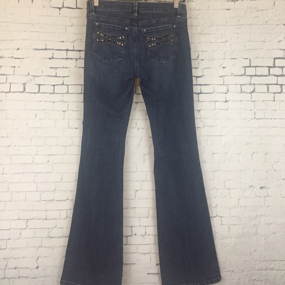 White House Black Market Jeans Noir Flare Sz 2R - Picture 4 of 8